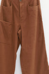 SWAYING 25 Fall/Winter Collection: Cotton Straight-Leg Pants with Fanned-Out Pockets (SW-SW25AW3B22C2S2-KF, Coffee)